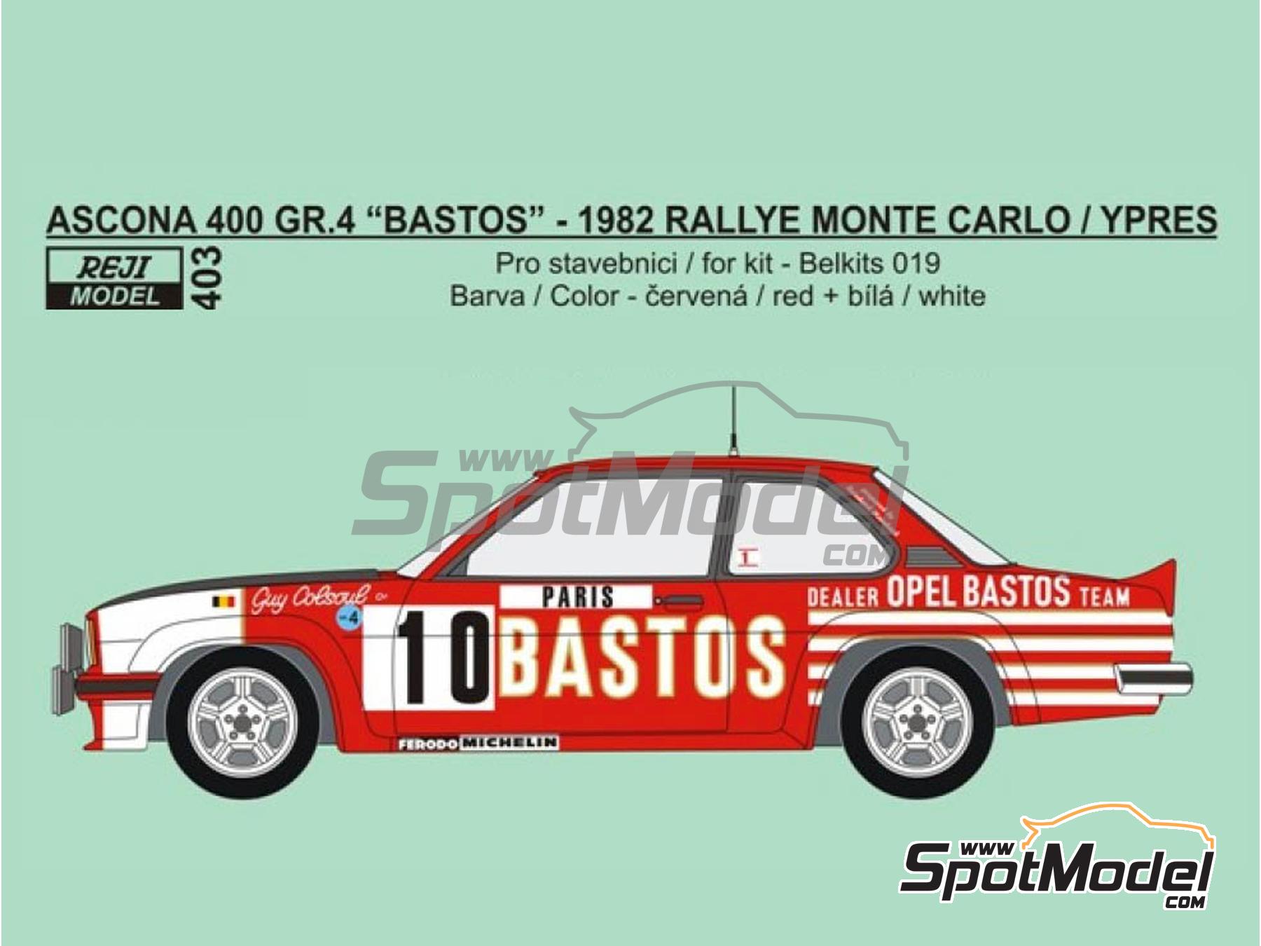 Reji Model 403: Marking / livery 1/24 scale - Opel Ascona 400